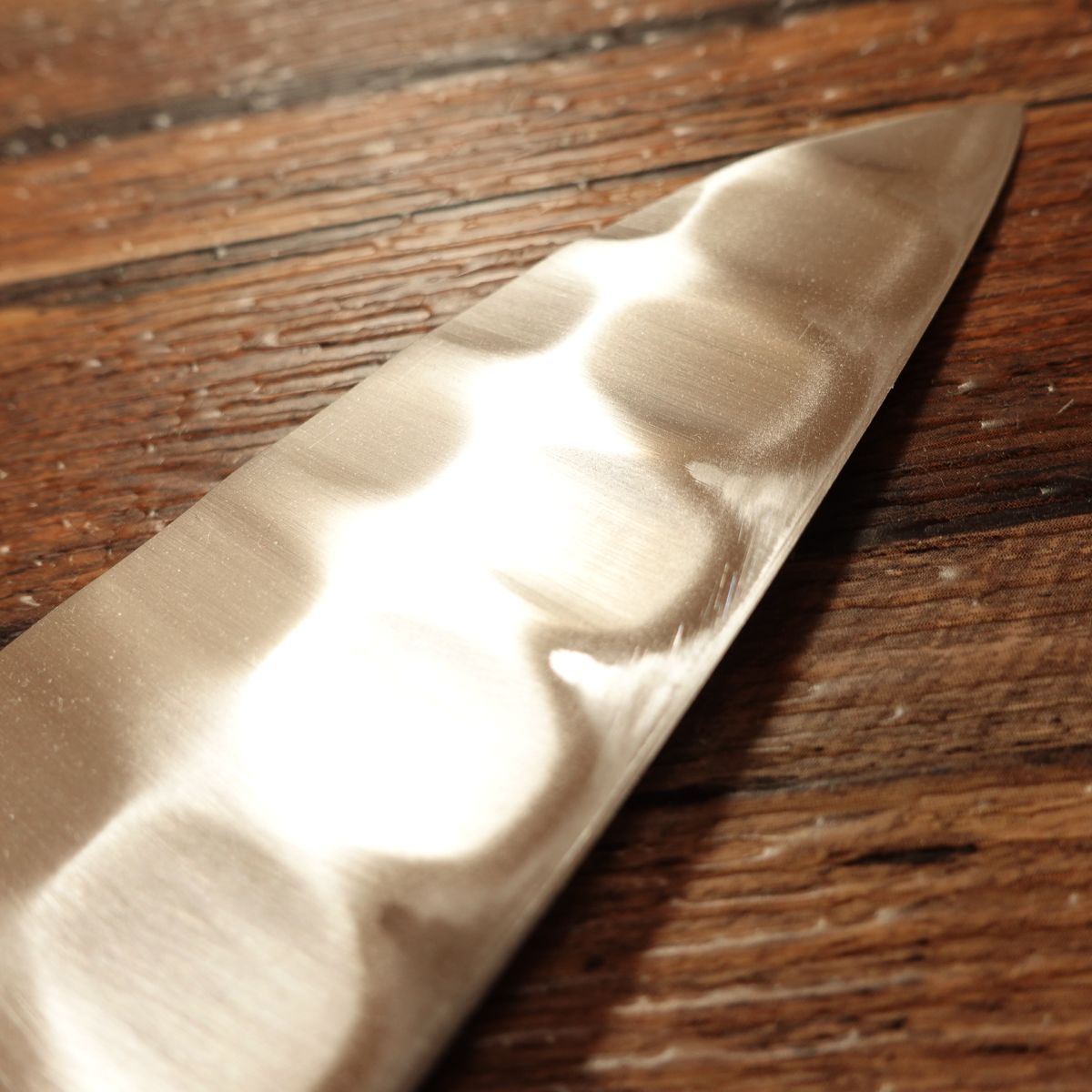 Glestain Premium Santoku Knife, Sharpened, All-Stainless, Dimpled, 165mm