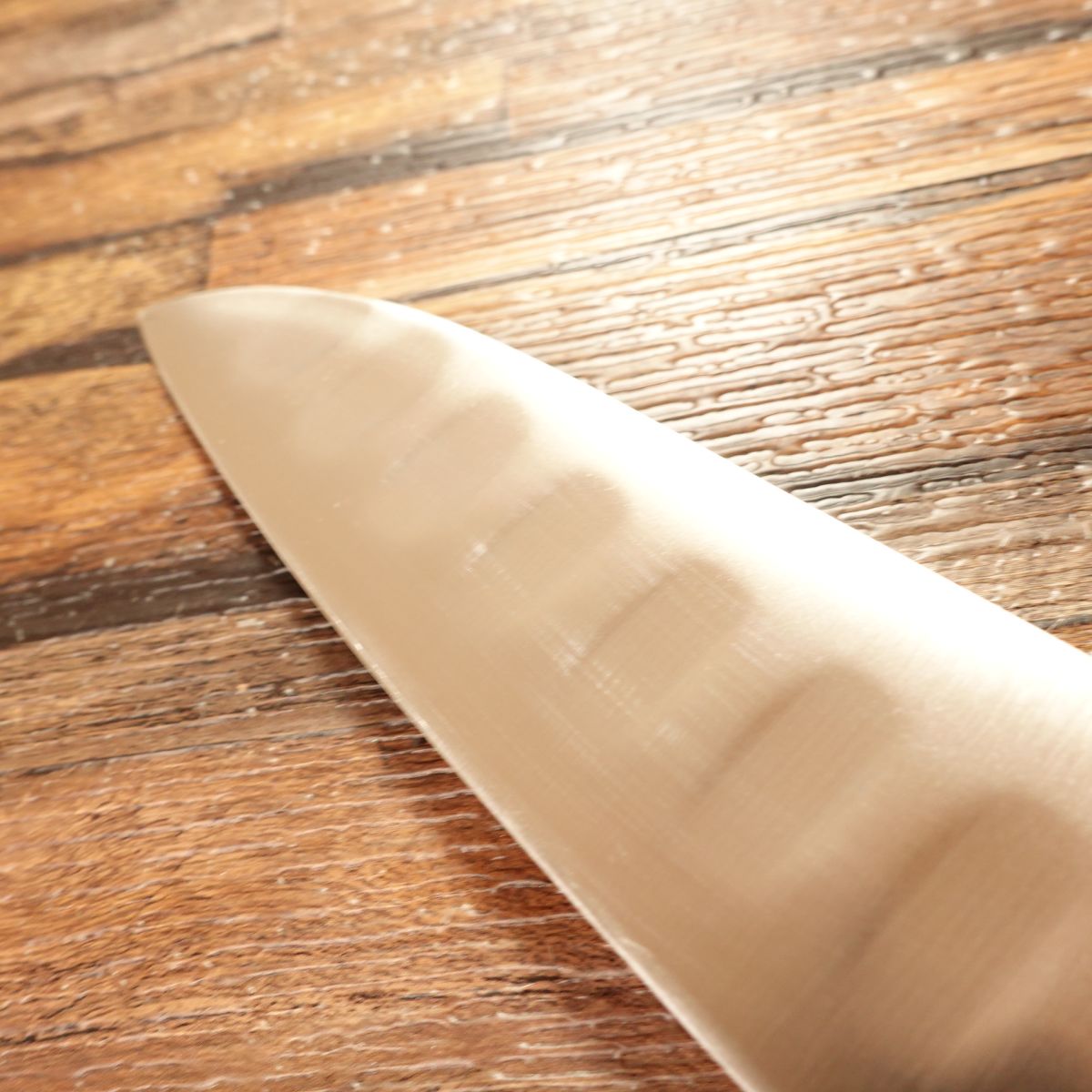 Glestain Premium Santoku Knife, Sharpened, All-Stainless, Dimpled, 165mm