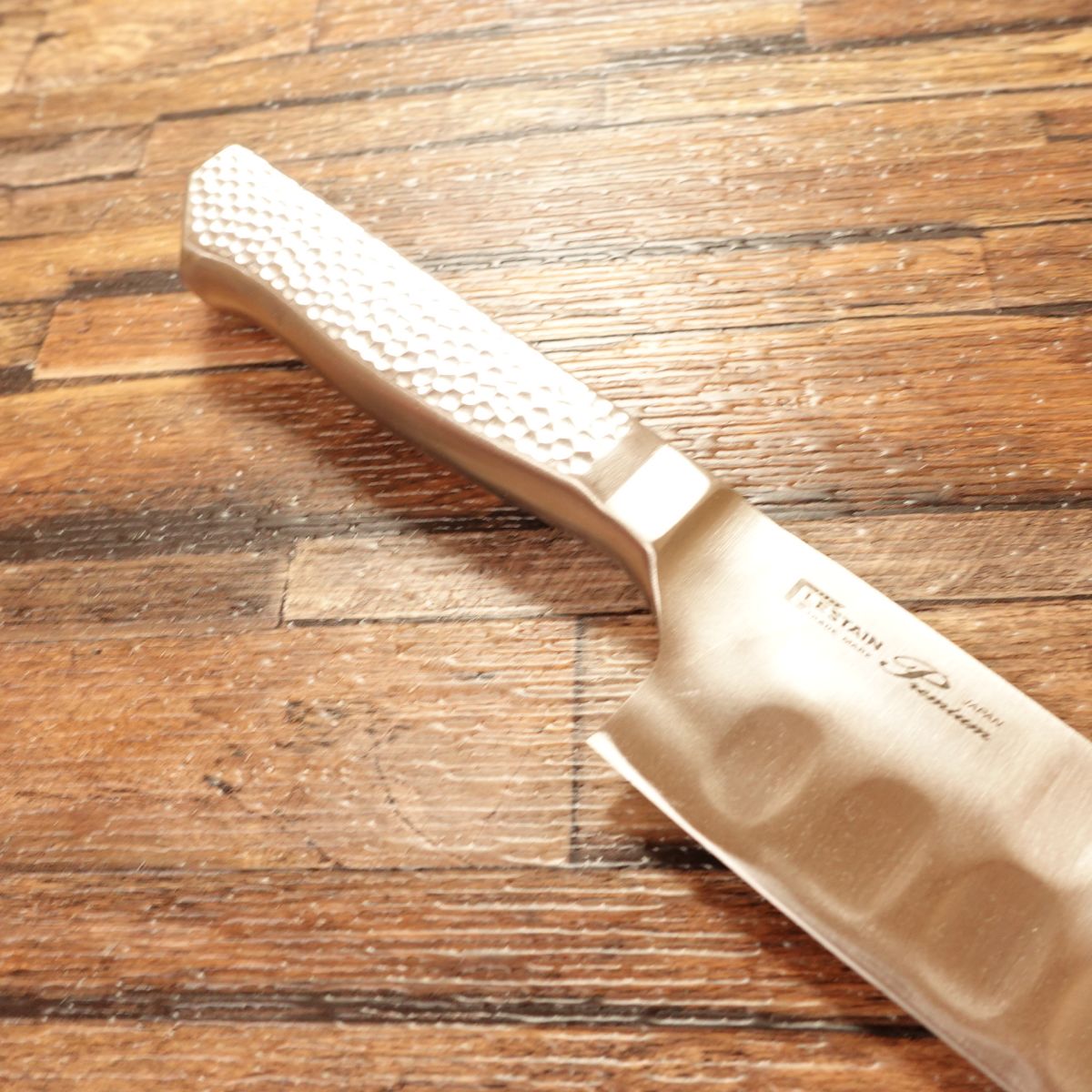 Glestain Premium Santoku Knife, Sharpened, All-Stainless, Dimpled, 165mm