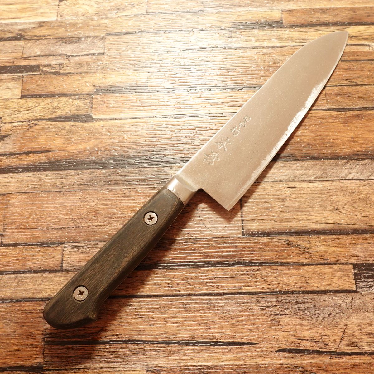 KIYA Santoku Knife, Sharpened, Nihonbashi KIYA #6, Swedish Steel, Hand-Forged, DIY Riveted, 175mm