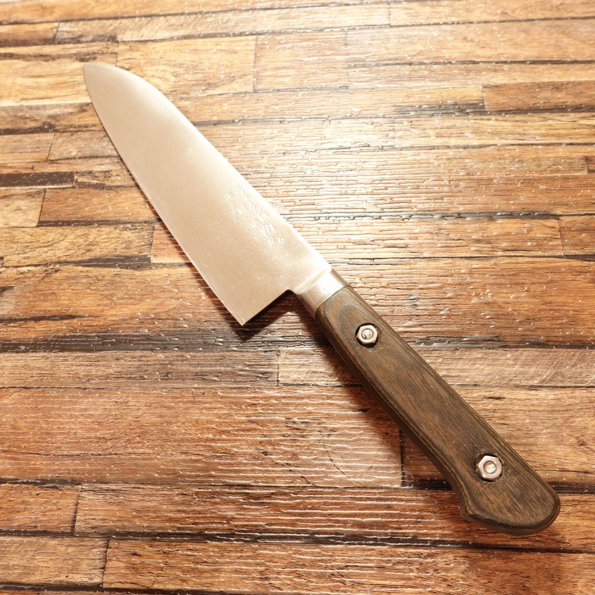 KIYA Santoku Knife, Sharpened, Nihonbashi KIYA #6, Swedish Steel, Hand-Forged, DIY Riveted, 175mm