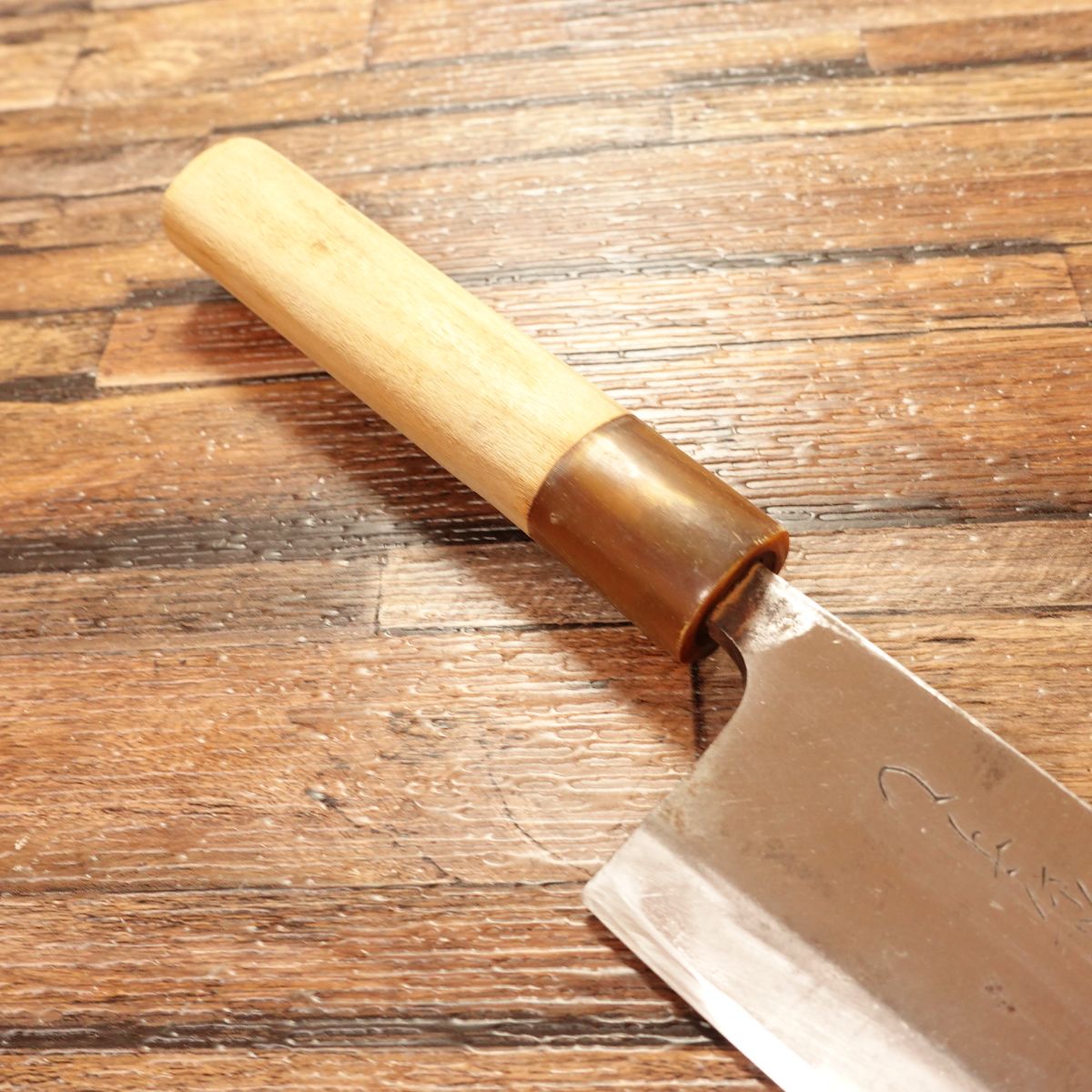 Kozeni Sushi Deba Knife, Sharpened, White Water Buffalo Handle, Sushi Restaurant Use, 150mm