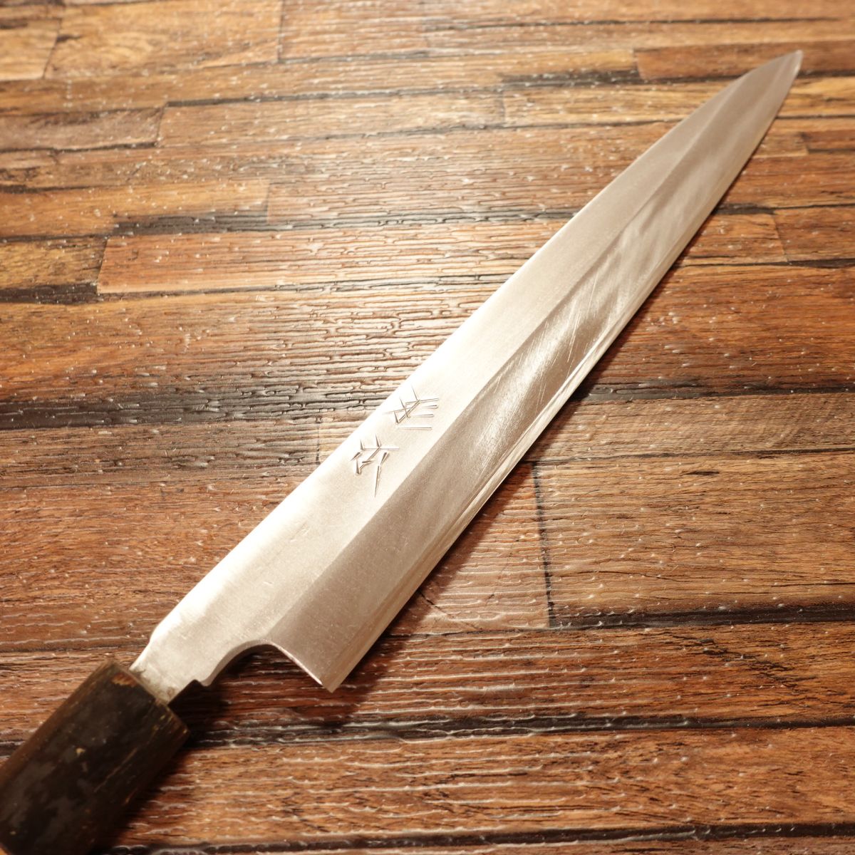 Sugimoto Yanagiba Knife, Sharpened, Water Buffalo Handle, 8-Sun, Single-Bevel, 240mm