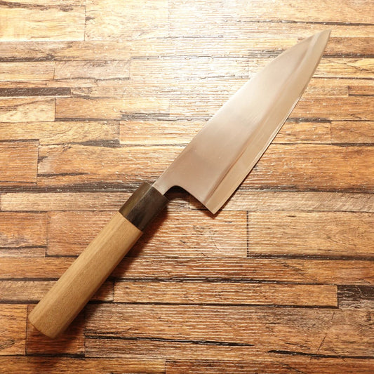 [HYPER REBORN] Sugimoto Deba Knife, Sharpened, Water Buffalo Handle, Mirror Finish, Hagane Steel, Single-Bevel, 185mm