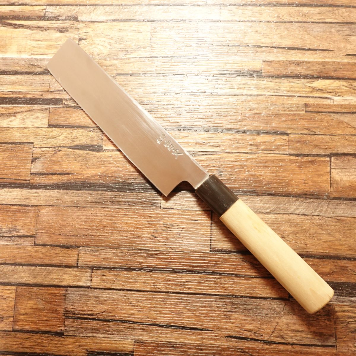 Miyabun Usuba Knife, Sharpened, Water Buffalo Handle, Single-Bevel, 195mm