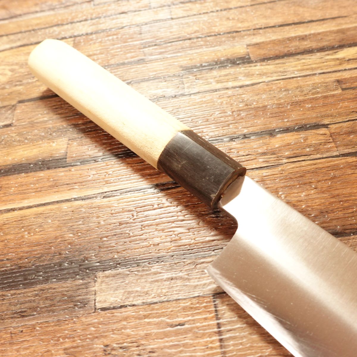 Miyabun Usuba Knife, Sharpened, Water Buffalo Handle, Single-Bevel, 195mm