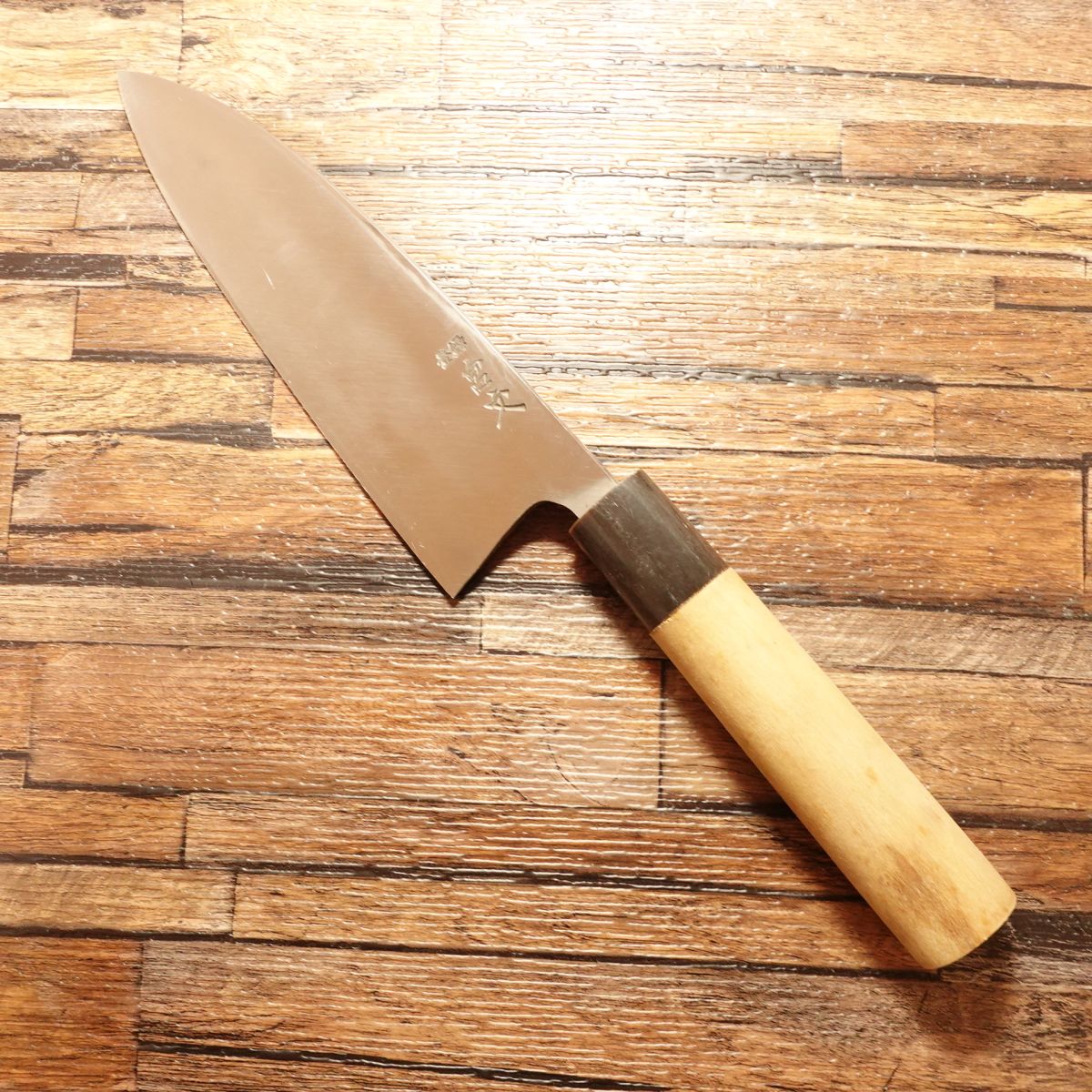 Miyabun Deba Knife, Sharpened, Water Buffalo Handle, Hagane Steel, Single-Bevel, 170mm