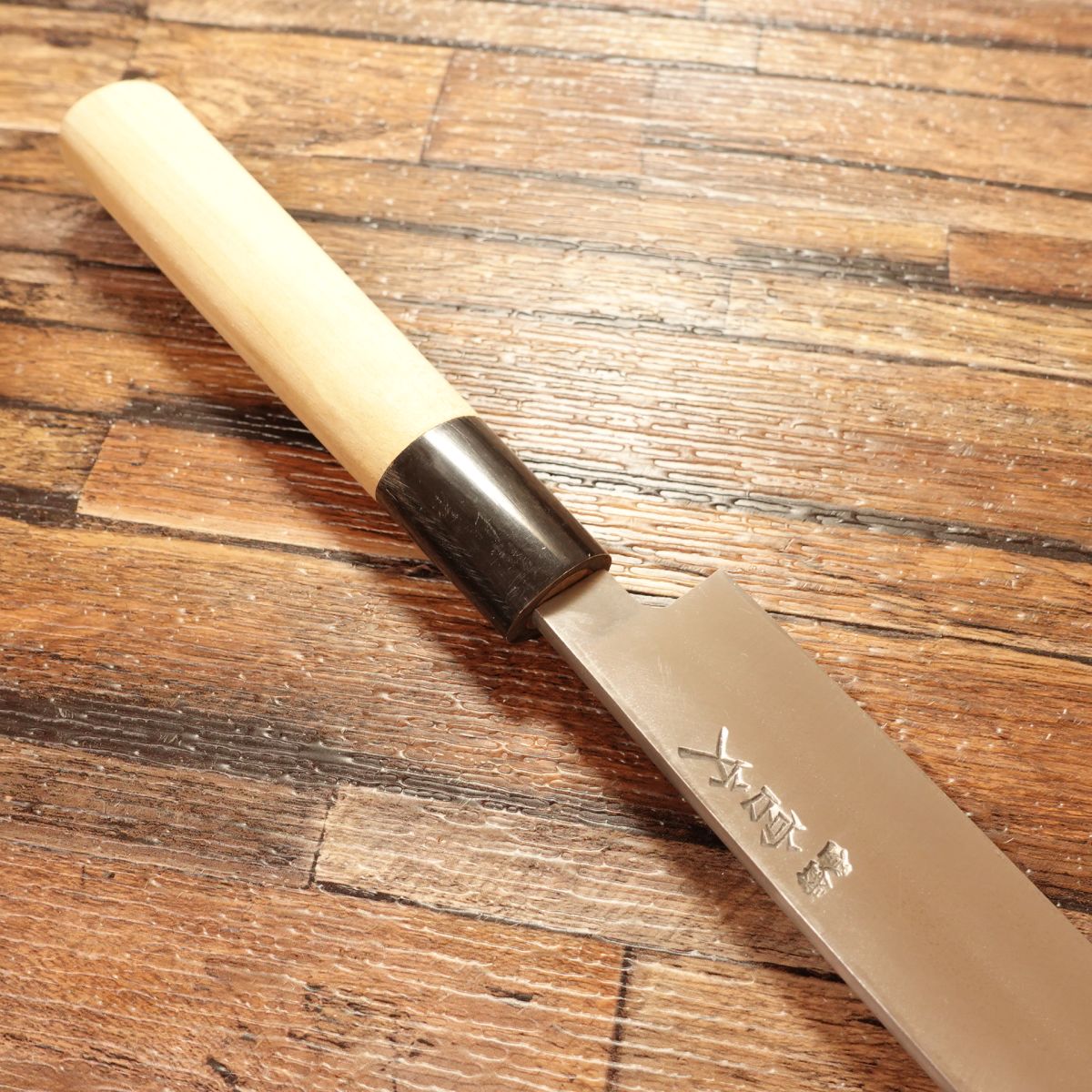 Miyabun Yanagiba Knife, Sharpened, Water Buffalo Handle, Single-Bevel, Sashimi Knife, 240mm