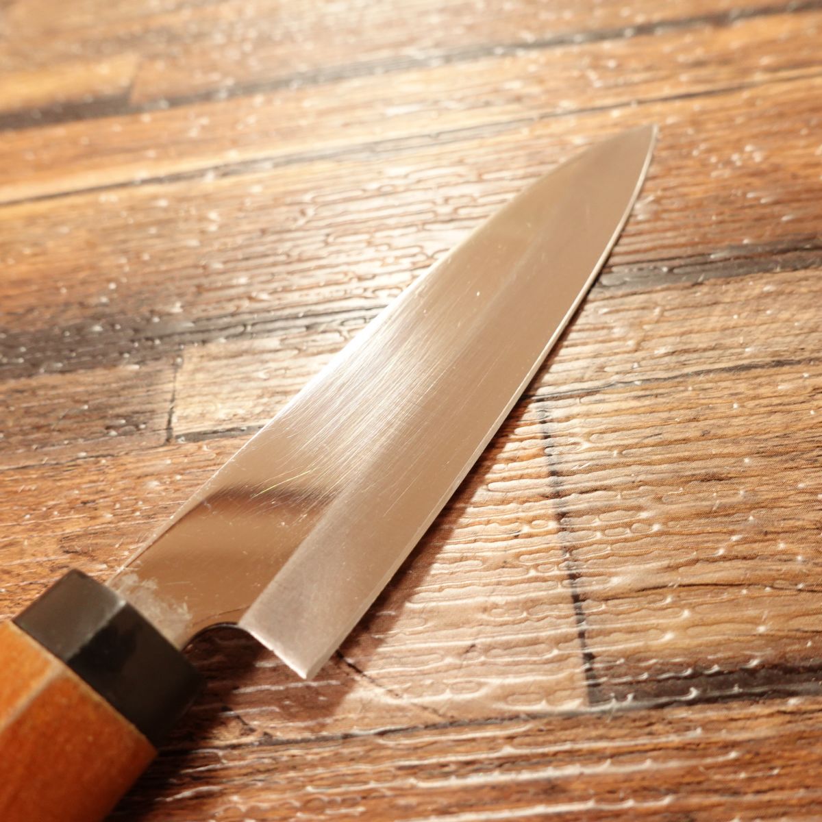 Kai Cut Petty Knife, Sharpened, Wooden Saya, Fruit & Garnish Knife, Stainless Steel, 95mm
