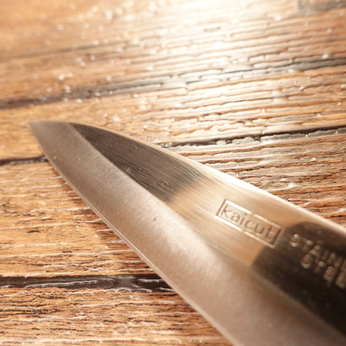 Kai Cut Petty Knife, Sharpened, Wooden Saya, Fruit & Garnish Knife, Stainless Steel, 95mm