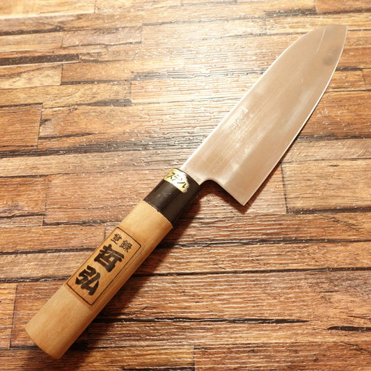 Tetsuhiro Santoku Knife, Sharpened, Stainless Steel, Handle Seal, Wa-Santoku, 170mm