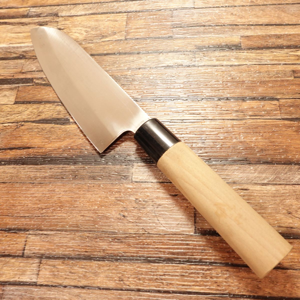 Tetsuhiro Santoku Knife, Sharpened, Stainless Steel, Handle Seal, Wa-Santoku, 170mm