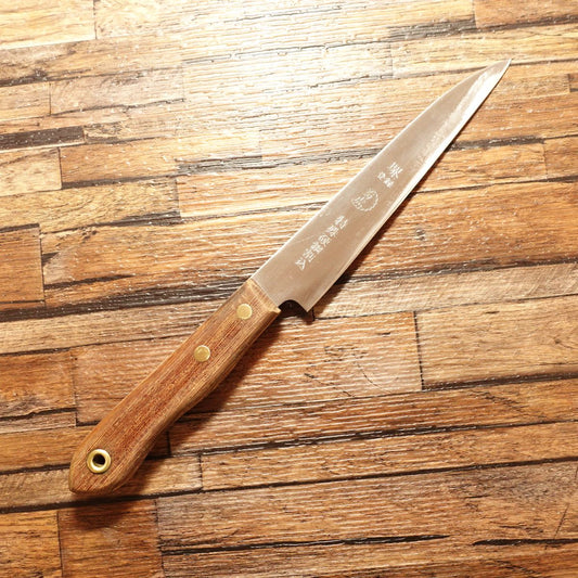 Sakai Kikutora Petty Knife, Sharpened, Decorative Cutting, Special Hard Steel Core, 150mm