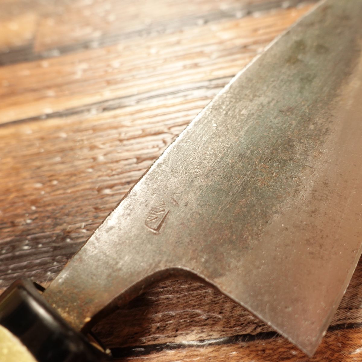 Sakai Masakame Aji-Kiri Knife, Sharpened, Kurouchi, Double-Edged, Tokusei, 105mm