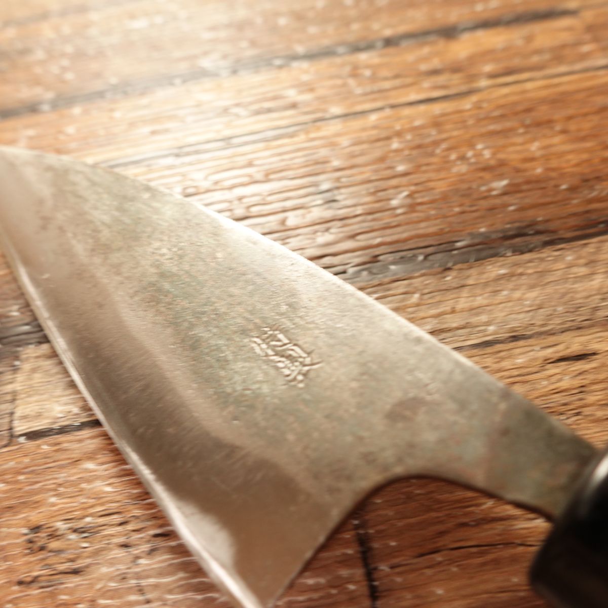 Sakai Masakame Aji-Kiri Knife, Sharpened, Kurouchi, Double-Edged, Tokusei, 105mm