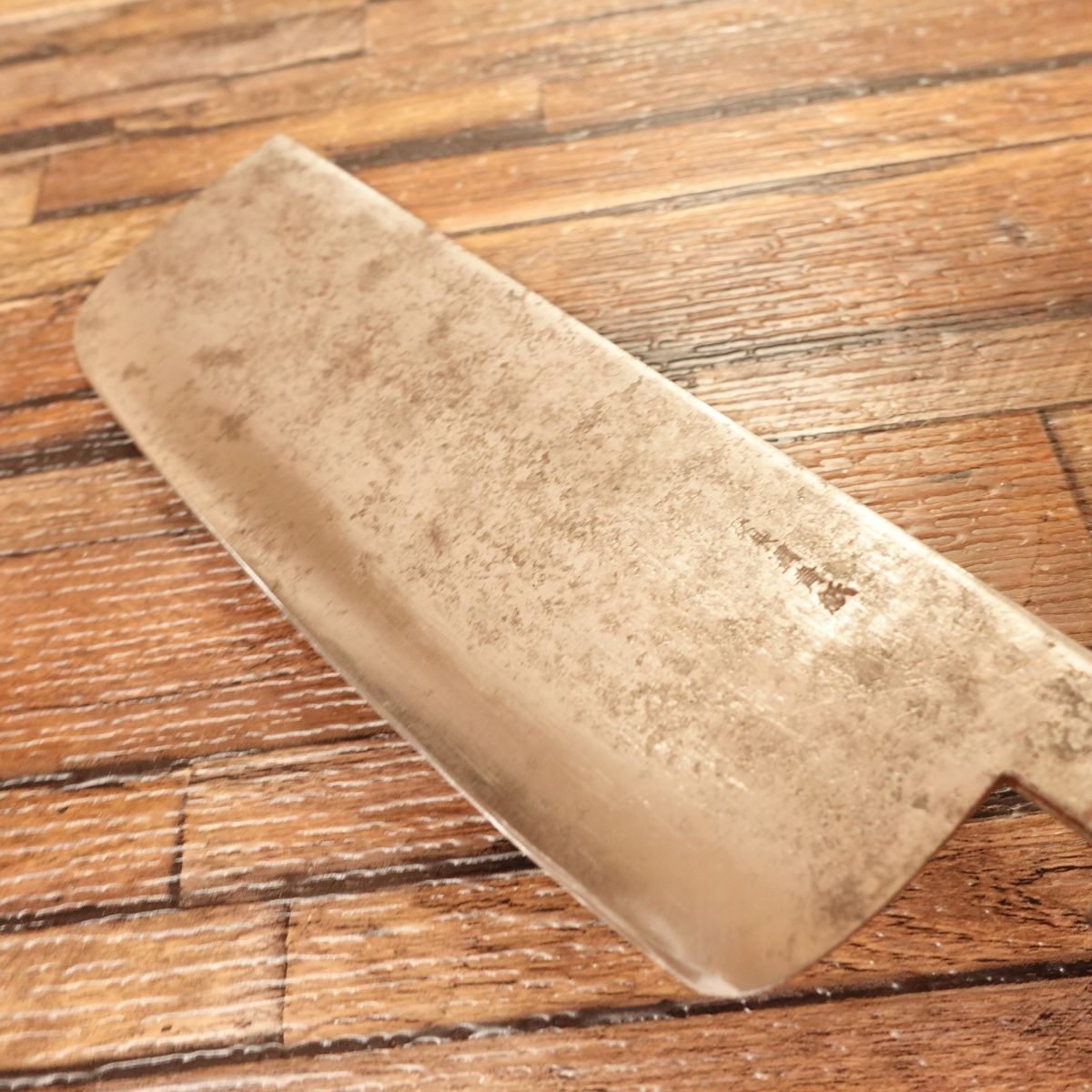 Izutsuki KIYA Nakiri Knife, Sharpened, Water Buffalo Handle, Yasuki Aogami Steel, Kurouchi Finish, 160mm