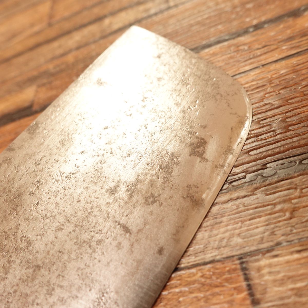 Izutsuki KIYA Nakiri Knife, Sharpened, Water Buffalo Handle, Yasuki Aogami Steel, Kurouchi Finish, 160mm