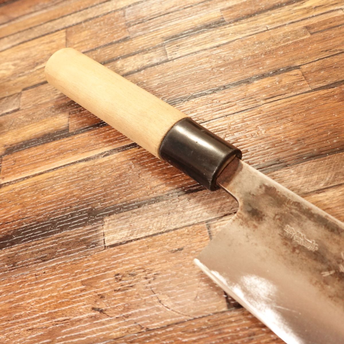 Echigo Ittetsu Santoku Knife, Sharpened, Kurouchi, Aogami Steel, Yasuki Steel, Excellent Condition, 170mm