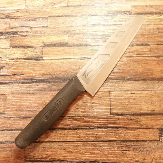 Titan 21 Santoku Knife, Sharpened, Silver Titanium, FOREVER, 160mm