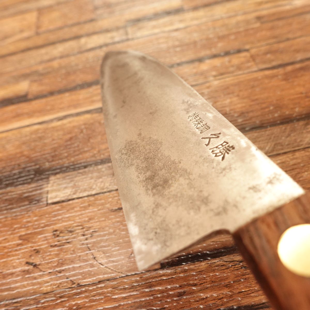 Hisakatsu Deba Knife, Sharpened, Western Handle, Awarded, No Shinogi Line, Single-Bevel, 160mm