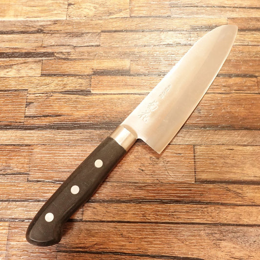 Kikka Santoku Knife, Sharpened, Hon-Warikomi Steel, 165mm