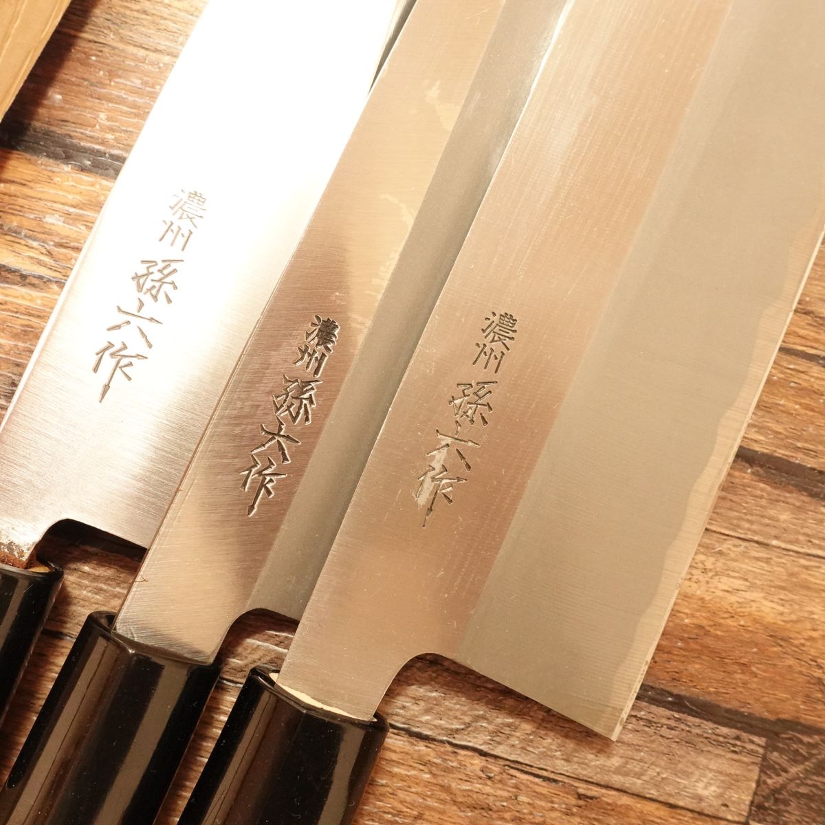 Noshu Magoroku Knife Set (3-Piece), Sharpened, Nakiri / Yanagiba / Deba, Hagane Steel, Unused, Wooden Box