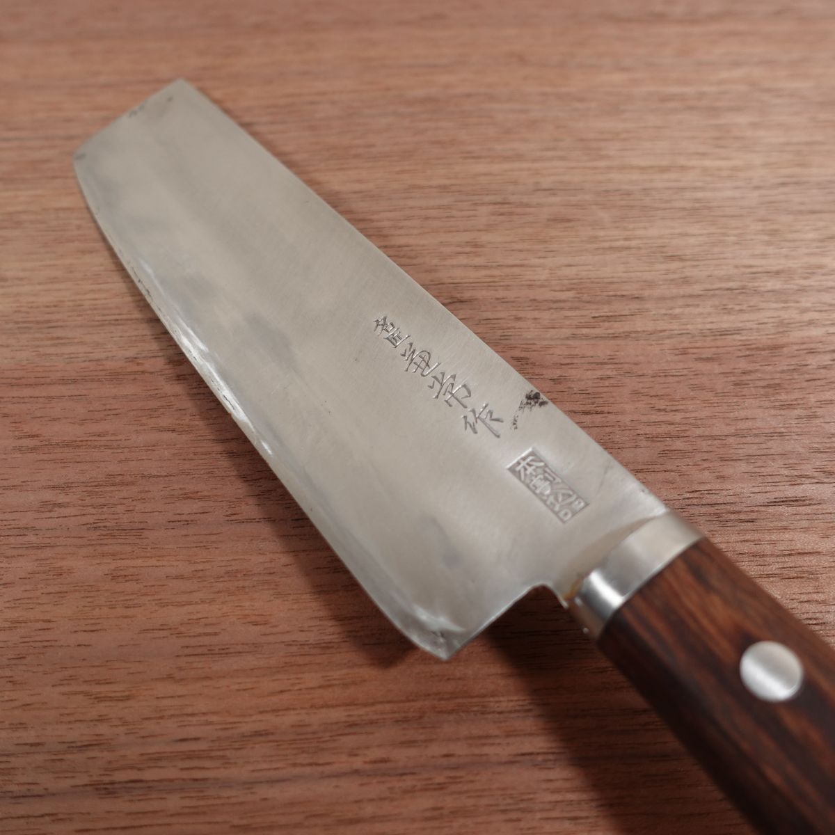 Kanetsune Nakiri Knife, Sharpened, Master Kanetsune, Hon-Warikomi DP, 160mm