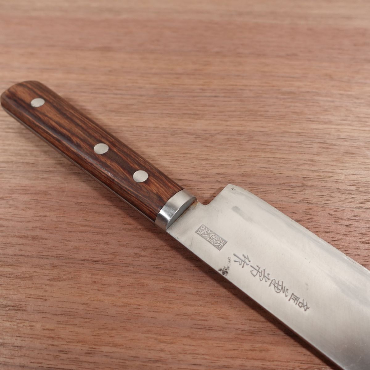 Kanetsune Nakiri Knife, Sharpened, Master Kanetsune, Hon-Warikomi DP, 160mm