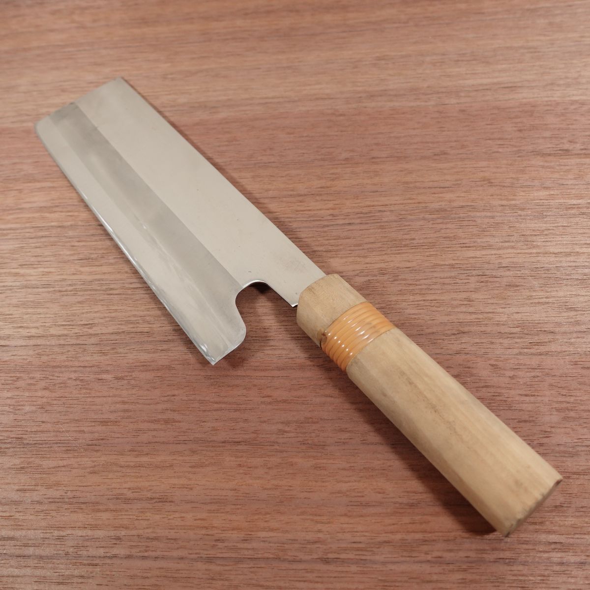 Men Meijin Noodle Cutter Knife, Sharpened, Stainless Steel, Double Bevel, Soba Cutter, 210mm