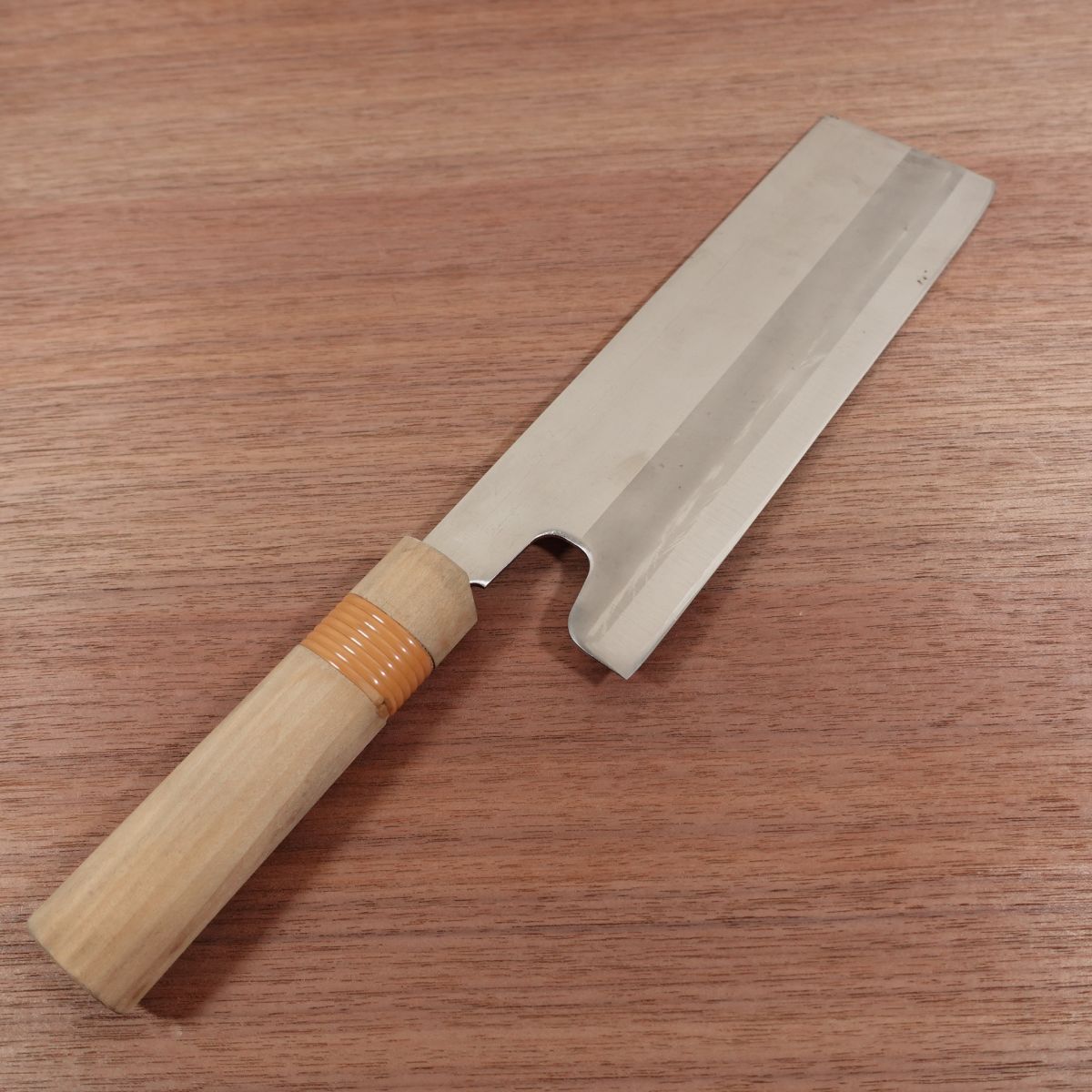 Men Meijin Noodle Cutter Knife, Sharpened, Stainless Steel, Double Bevel, Soba Cutter, 210mm