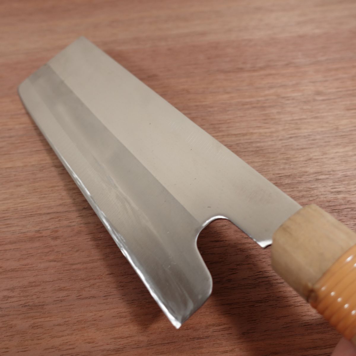 Men Meijin Noodle Cutter Knife, Sharpened, Stainless Steel, Double Bevel, Soba Cutter, 210mm