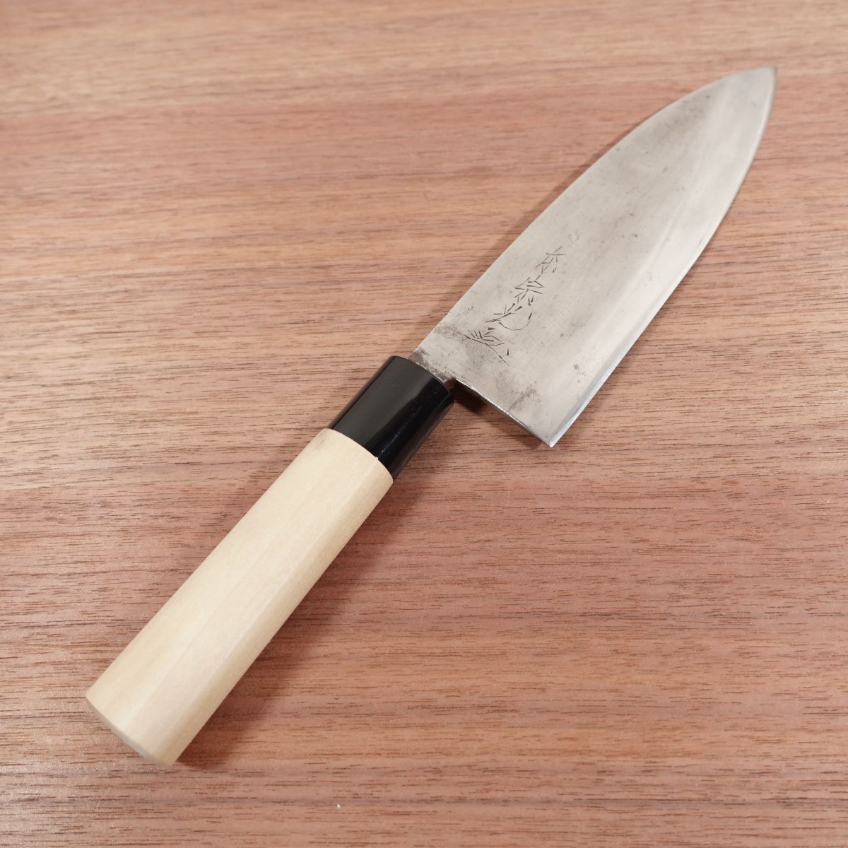 Azuma Munemitsu Deba Knife, Sharpened, Carbon Steel, Single Bevel, Handle Like New, 180mm