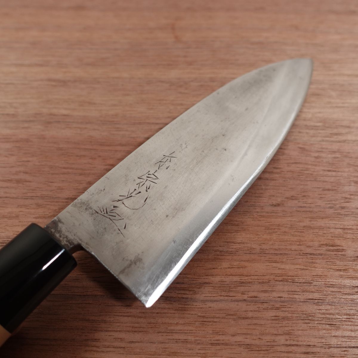 Azuma Munemitsu Deba Knife, Sharpened, Carbon Steel, Single Bevel, Handle Like New, 180mm