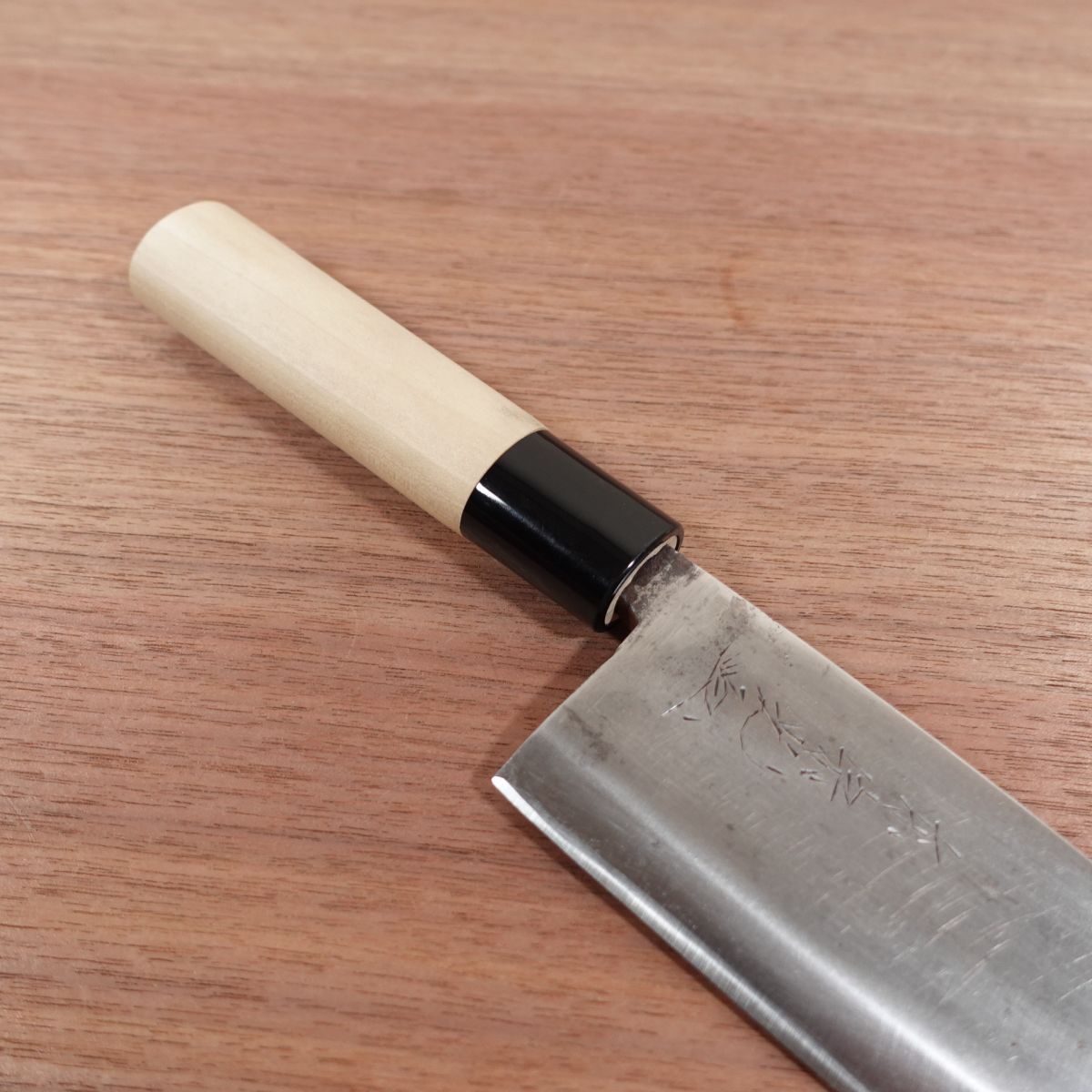 Azuma Munemitsu Deba Knife, Sharpened, Carbon Steel, Single Bevel, Handle Like New, 180mm