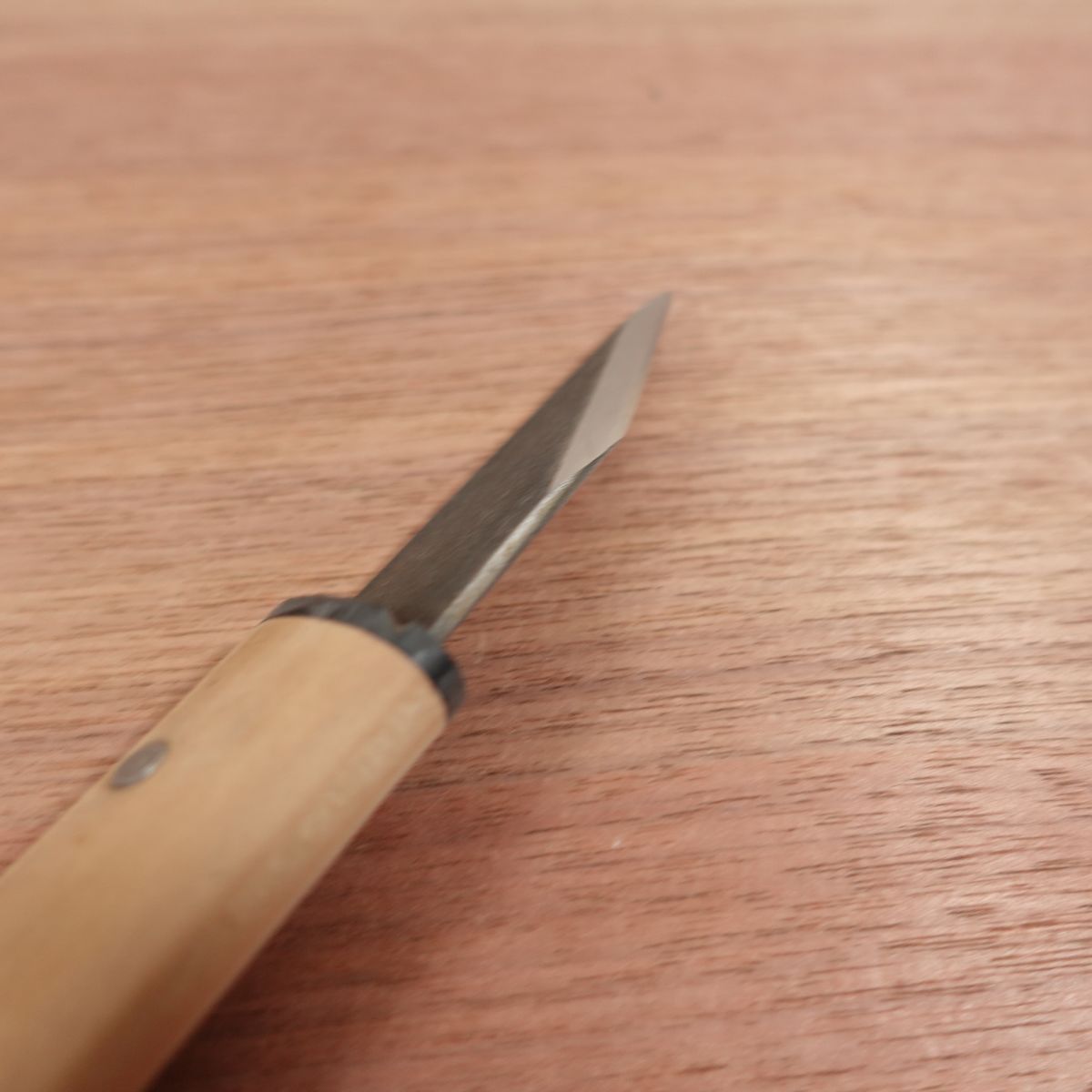 Suketomo Kiridashi Knife, Sharpened, Kurouchi Finish, Sheathed Utility Knife, Ikebana Tool, Carbon Steel, Wooden Sheath, Nearly Unused, 75mm