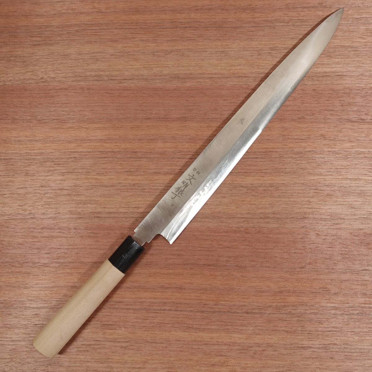 Bunmei Gincho Yanagiba Knife, Sharpened, Stainless Steel, Sashimi Knife, Long Blade, BUNMEI YOSHIKIN, 340mm