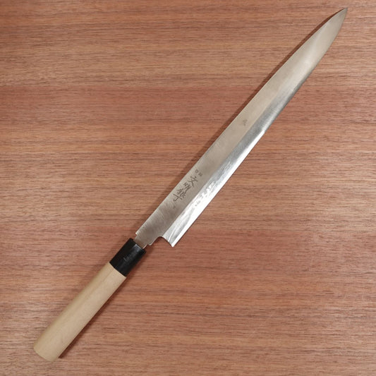 Bunmei Gincho Yanagiba Knife, Sharpened, Stainless Steel, Sashimi Knife, Long Blade, BUNMEI YOSHIKIN, 340mm