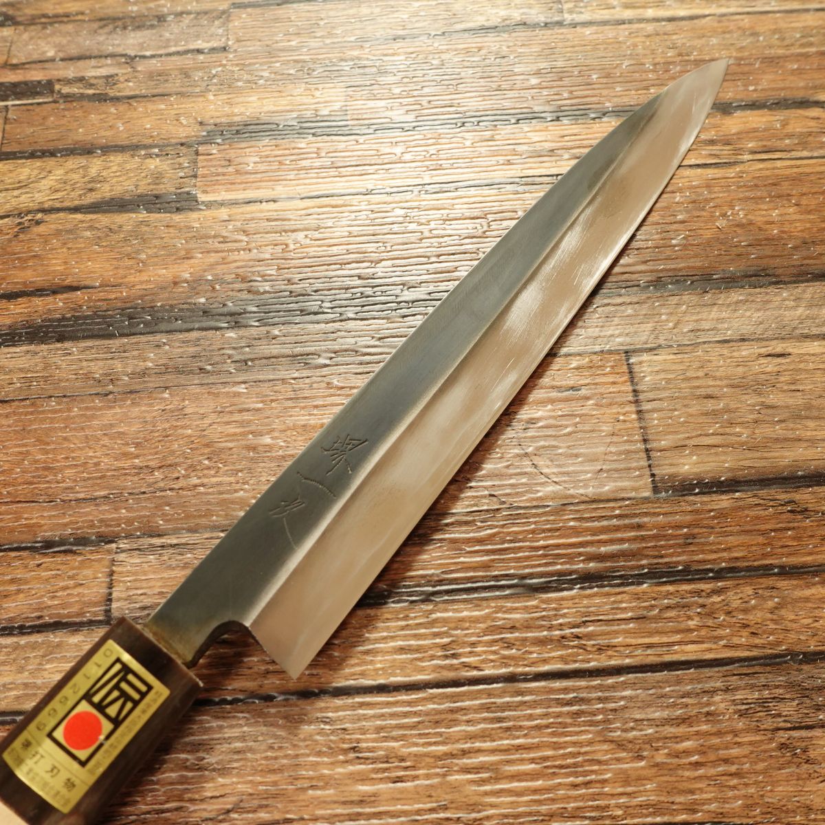 [HYPER REBORN] Sakai Ichiji Yanagiba Knife, Sharpened, Black Oxide Finish, Sashimi Knife, With Sakai Cutlery Seal, Unused, 210mm