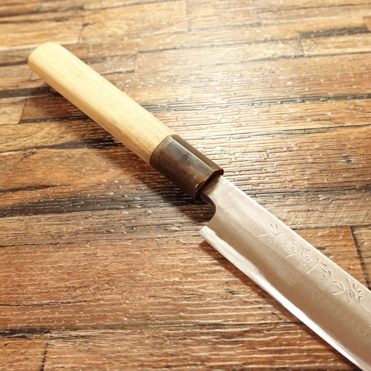 Sakai Minamoto Masakatsu Yanagiba Knife, Sharpened, Water Buffalo Handle, Sashimi Knife, Premium Grade, 175mm