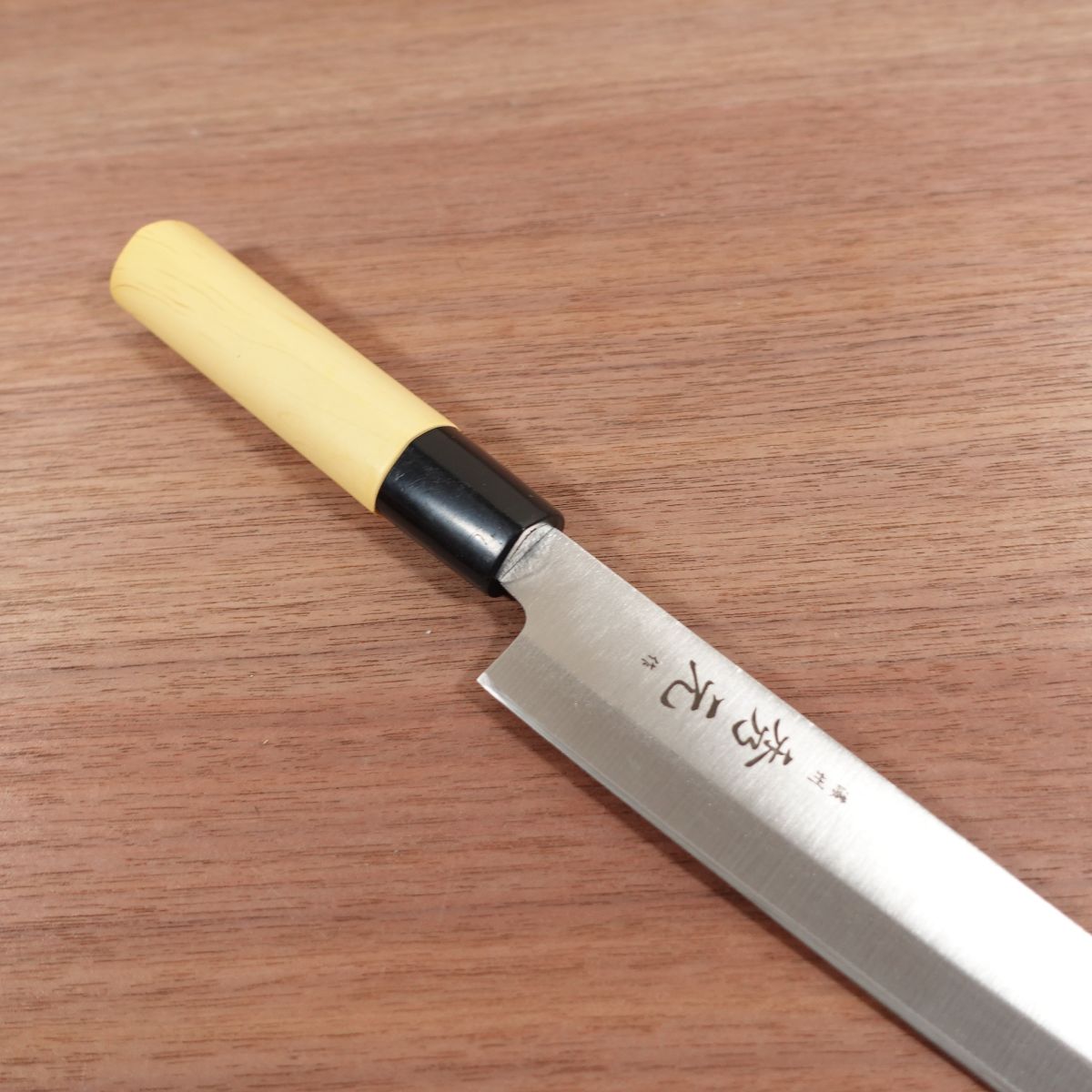 Noshu Hidemoto Yanagiba Knife, Sharpened, Stainless Steel, Double Bevel, Sashimi Knife, Made by Noshu Hidemoto, Nearly Unused, 215mm