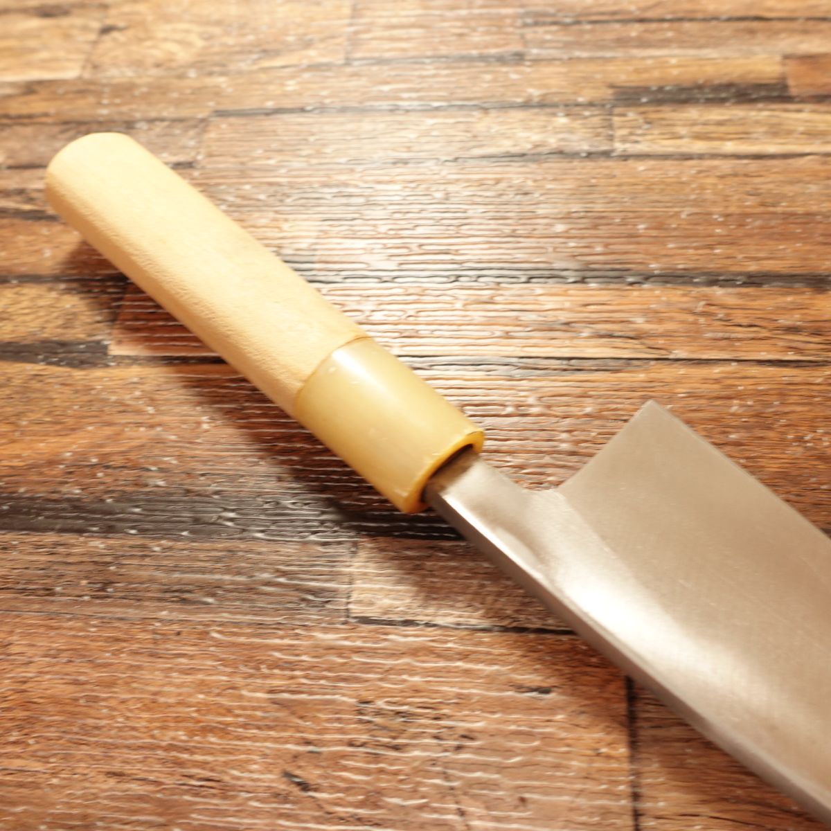 Hayashiya Sadatsugu Aji-Kiri Knife, Sharpened, White Water Buffalo Handle, Small Deba, Minimal Use, 125mm