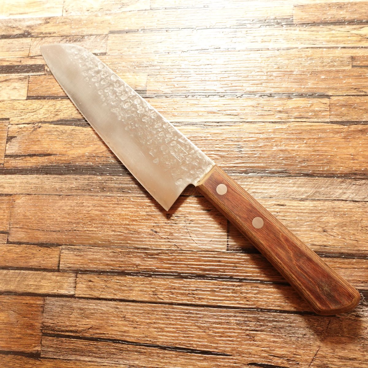Unsui Santoku Knife, Sharpened, Tsuchime Pattern, Excellent Condition, 170mm