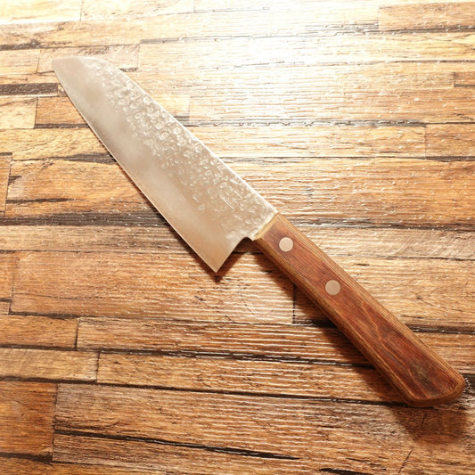 Unsui Santoku Knife, Sharpened, Tsuchime Pattern, Excellent Condition, 170mm