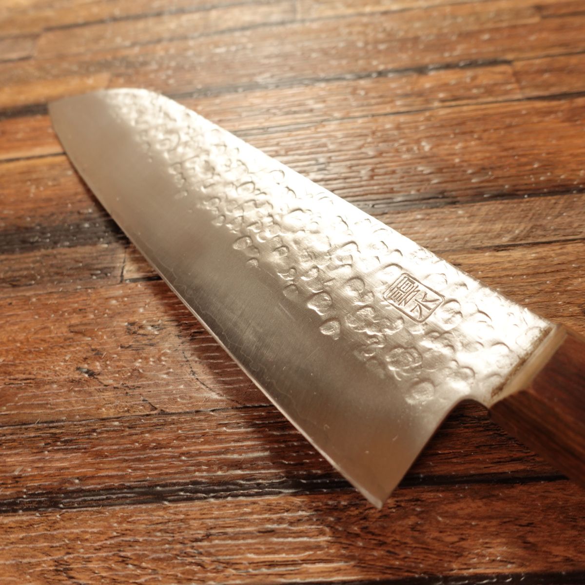 Unsui Santoku Knife, Sharpened, Tsuchime Pattern, Excellent Condition, 170mm