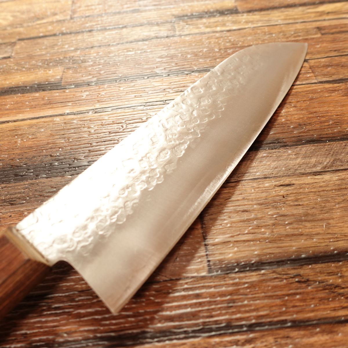 Unsui Santoku Knife, Sharpened, Tsuchime Pattern, Excellent Condition, 170mm