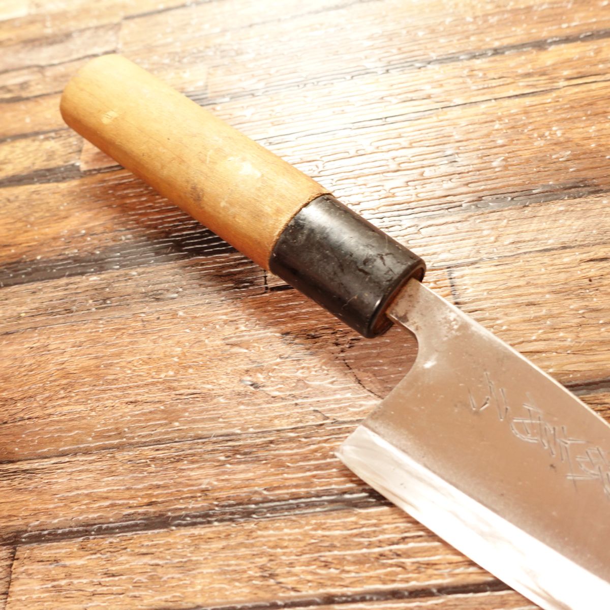 Minamoto Tamehisa Aji-Kiri Knife, Sharpened, Ko-Deba, Hagane, 105mm