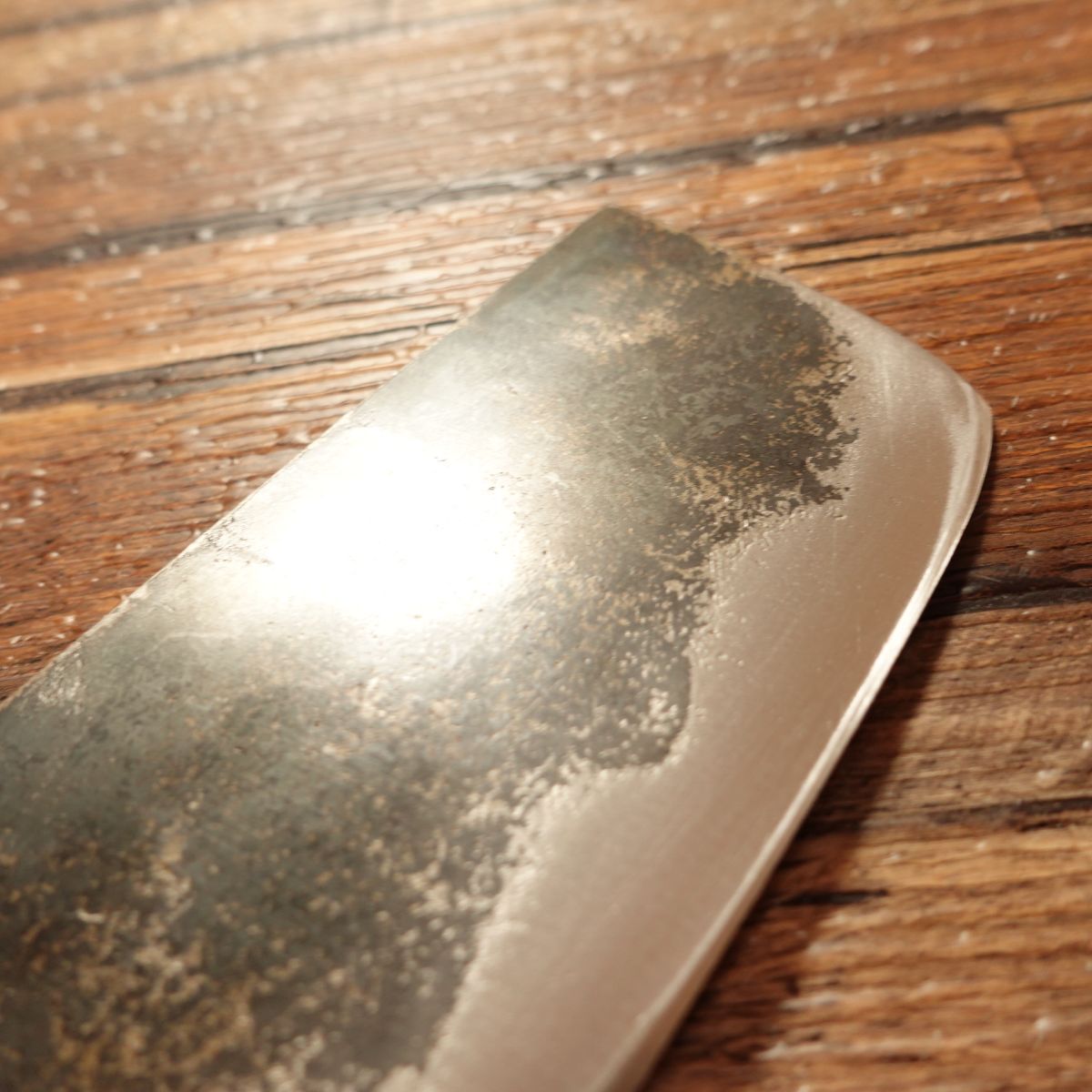 Kiya Nakiri Knife, Sharpened, Water Buffalo Handle, Kurouchi, Minimal Signs of Use, 145mm