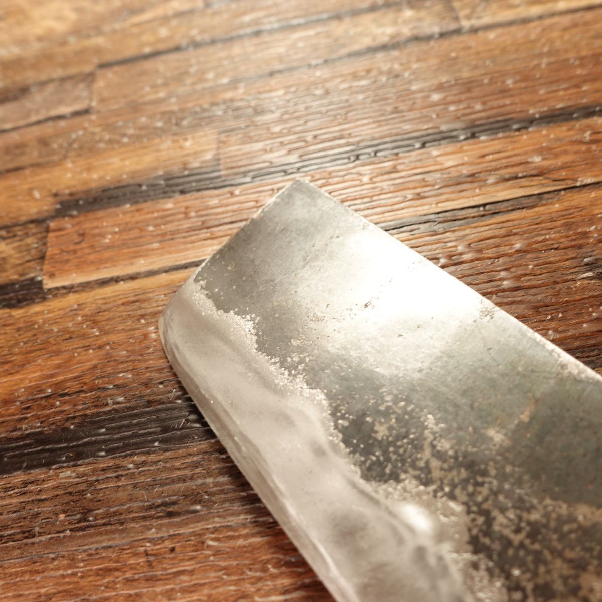 Kiya Nakiri Knife, Sharpened, Water Buffalo Handle, Kurouchi, Minimal Signs of Use, 145mm