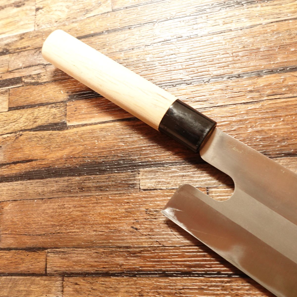 Katsuhou Menkiri Knife, Sharpened, Double-Edged, Hagane, Soba, Udon, Nearly Unused Stored, 215mm