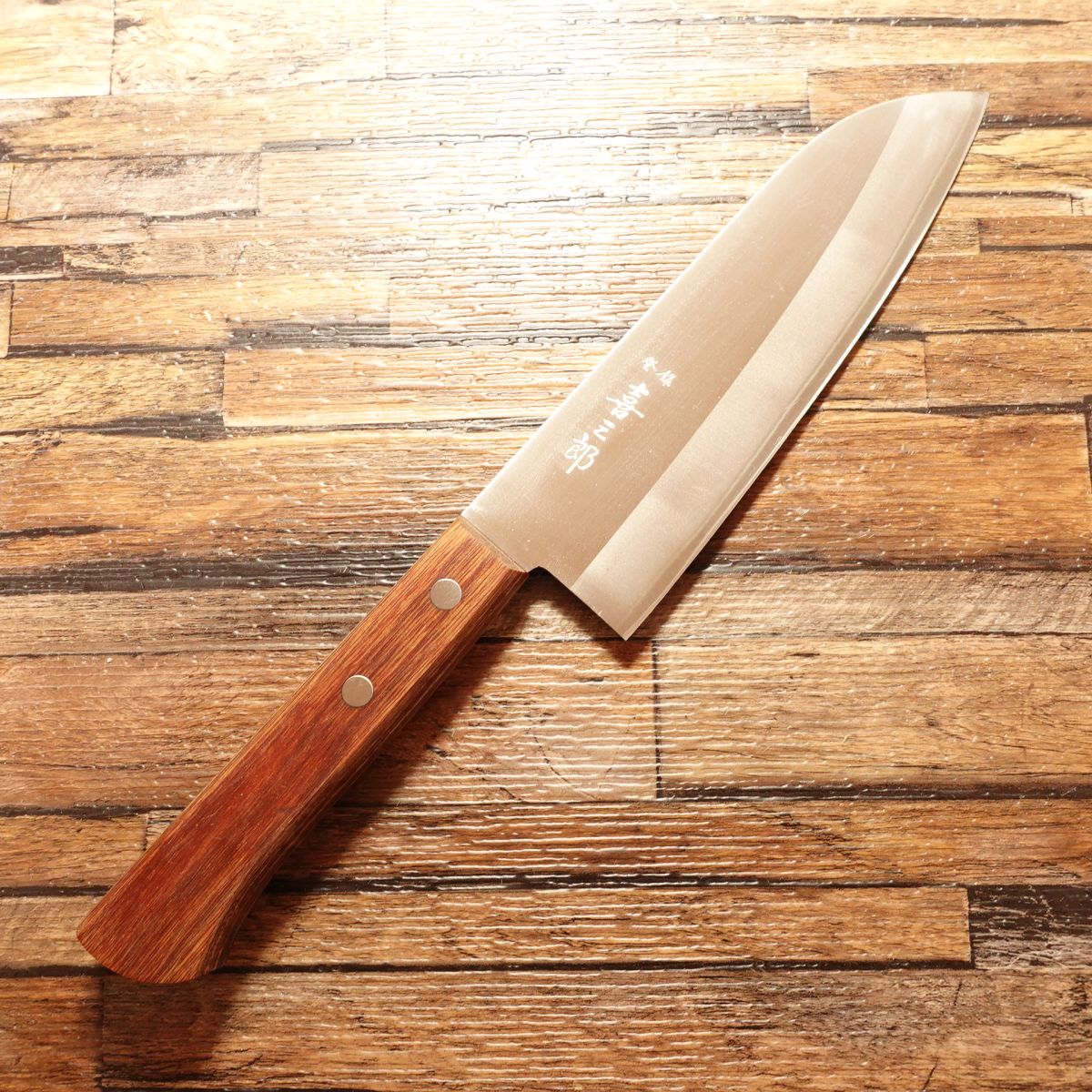Kisaburo Santoku Knife, Sharpened, Hon-Warikomi, Hagane Core, 165mm